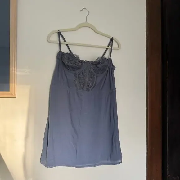 NWT Urban Outfitters Modern Love Blue Corset Dress - Picture 1 of 10